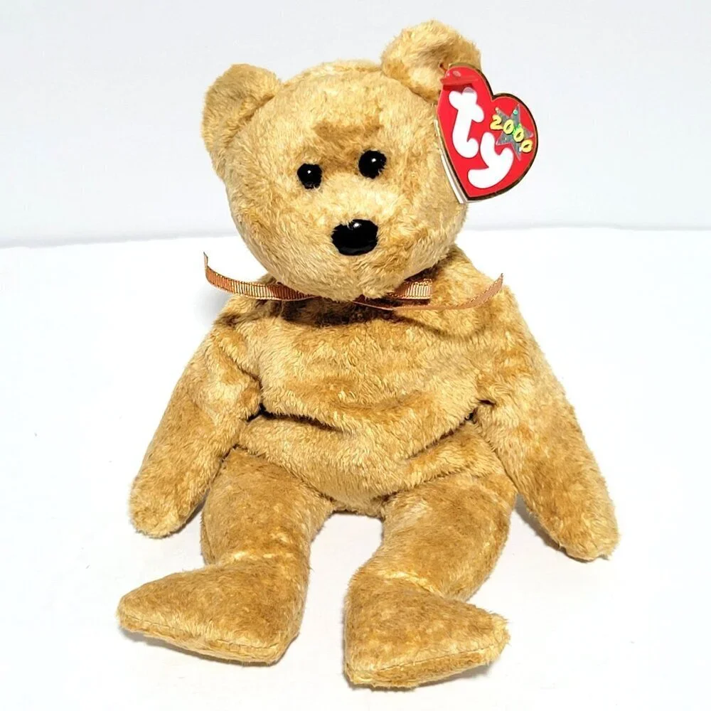 Ty Beanie Baby Cashew The Bear NWT 2000 Retired Brown Plush Toy Doll with Tag